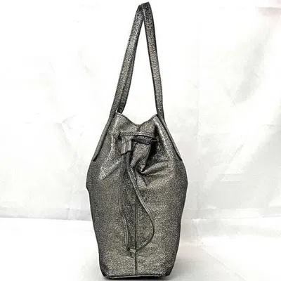 Pre-owned Jimmy Choo Metallic Silver Leather Tote Bag ()