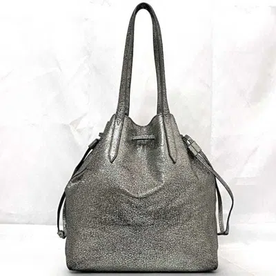 Pre-owned Jimmy Choo Metallic Silver Leather Tote Bag ()