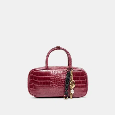 Dolce Vita Flyn Handbag Burgundy Croco Stella In Red