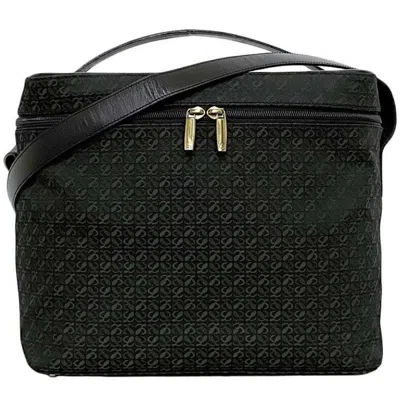 Pre-owned Loewe Black Green Canvas Leather Shoulder Bag ()