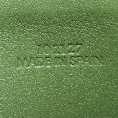 Pre-owned Loewe Green Canvas Leather Coin Purse/coin Case ()