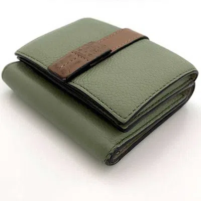 Pre-owned Loewe Green Leather Wallet (tri-fold) ()