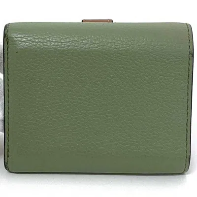 Pre-owned Loewe Green Leather Wallet (tri-fold) ()