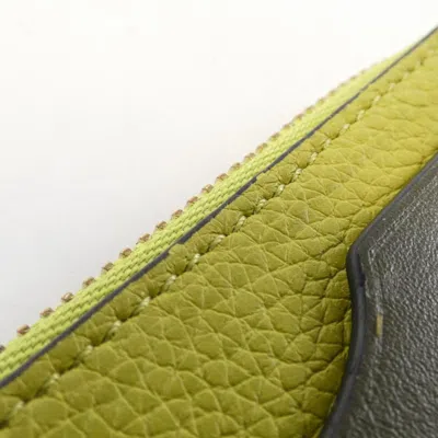 Pre-owned Loewe Lime Yellow Leather Coin Purse/coin Case ()
