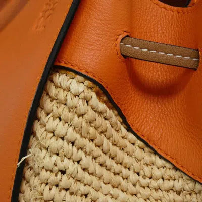 Pre-owned Loewe Orange Raffia Leather Shoulder Bag ()