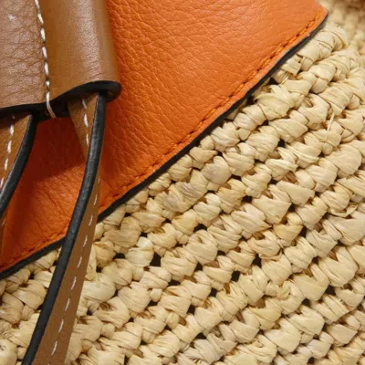 Pre-owned Loewe Orange Raffia Leather Shoulder Bag ()