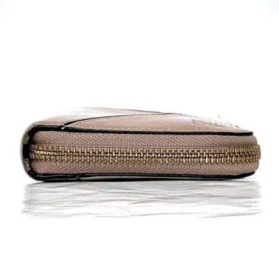 Pre-owned Loewe Pink Beige White Leather Long Wallet (bi-fold) ()