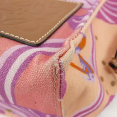 Pre-owned Loewe Pink Canvas Leather Handbag Tote Bag ()