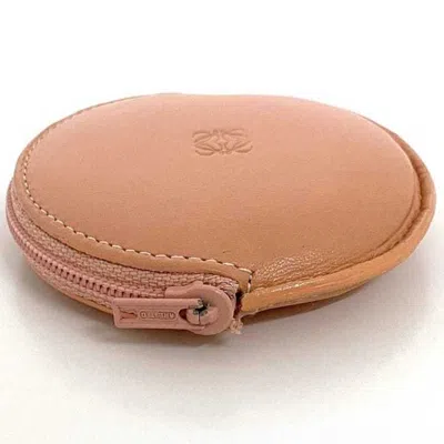 Pre-owned Loewe Pink Leather Coin Purse/coin Case ()