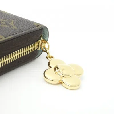 Pre-owned Louis Vuitton Azur Marron Coated Canvas Long Wallet (bi-fold) ()