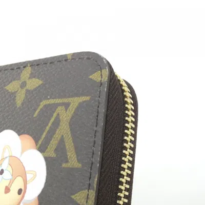 Pre-owned Louis Vuitton Azur Marron Coated Canvas Long Wallet (bi-fold) ()