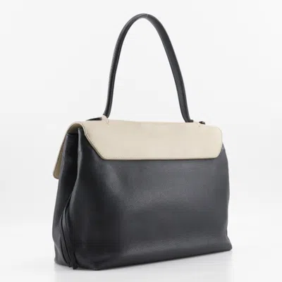 Pre-owned Louis Vuitton Beige Black Leather Tote Bag ()