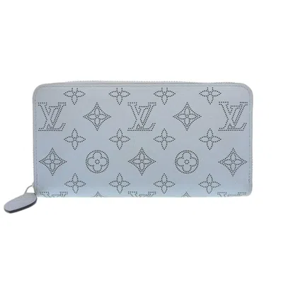 Pre-owned Louis Vuitton Blue Mahina Leather Long Wallet (bi-fold) ()