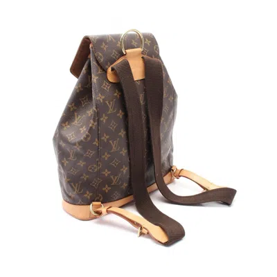 Pre-owned Louis Vuitton Brown Coated Canvas Leather Backpack ()