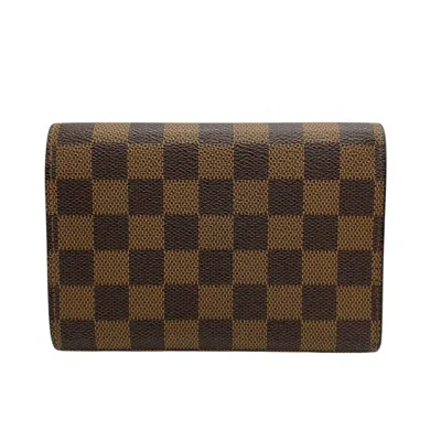 Pre-owned Louis Vuitton Brown Damier Canvas Ebene Damier Canvas Long Wallet (tri-fold) ()