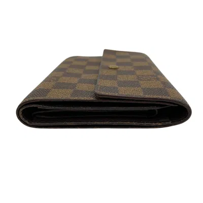 Pre-owned Louis Vuitton Brown Damier Canvas Ebene Damier Canvas Long Wallet (tri-fold) ()