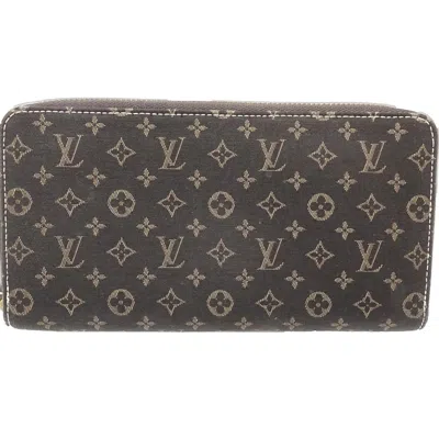 Pre-owned Louis Vuitton Ebene Monogram Mini Long Wallet (bi-fold) () In Brown