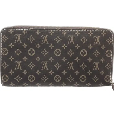 Pre-owned Louis Vuitton Ebene Monogram Mini Long Wallet (bi-fold) () In Brown
