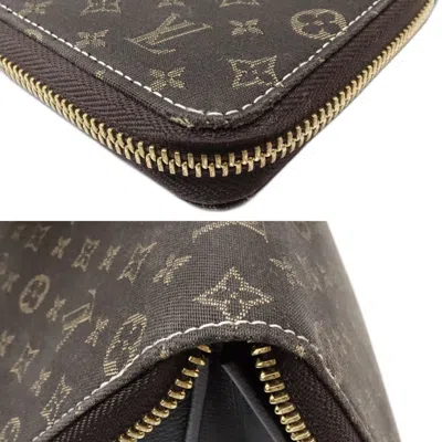 Pre-owned Louis Vuitton Ebene Monogram Mini Long Wallet (bi-fold) () In Brown