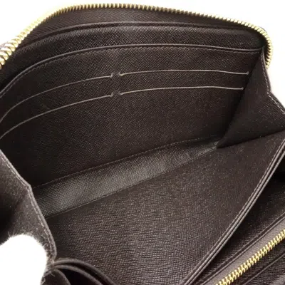 Pre-owned Louis Vuitton Ebene Monogram Mini Long Wallet (bi-fold) () In Brown