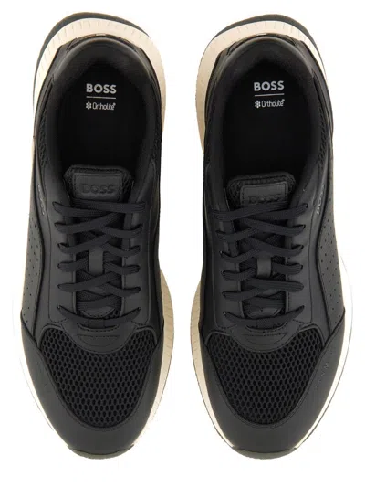 Hugo Boss Jonah Leather Sneaker In Black