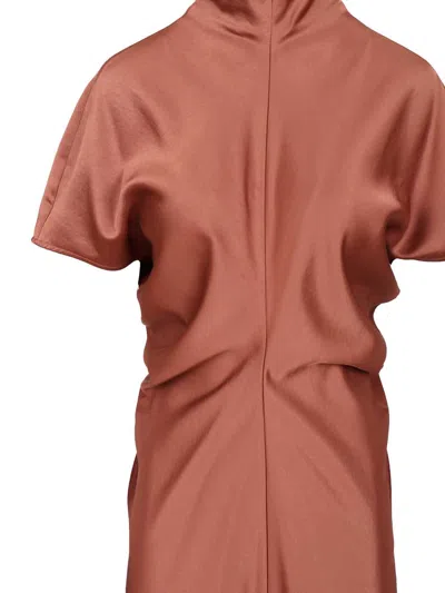 Federica Tosi Abito Sbieco Raso Viscosa Dresses Brown In Brown
