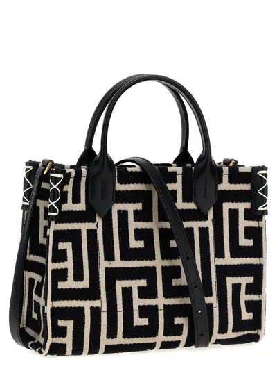 Balmain B-army Small Tote Bag White/black