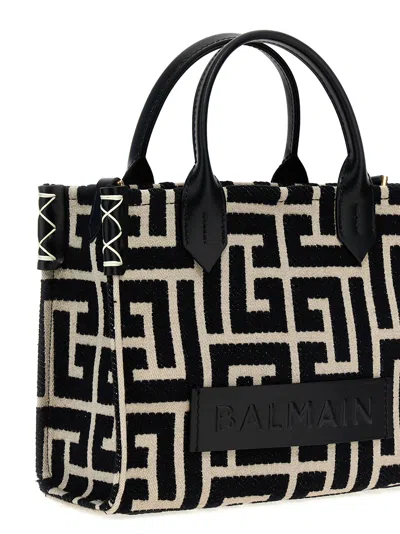 Balmain B-army Small Tote Bag White/black