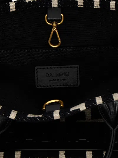Balmain B-army Small Tote Bag White/black