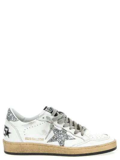 Golden Goose Low Top Leather Sneakers With Glitter Detail