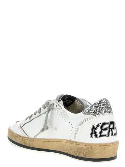 Golden Goose Low Top Leather Sneakers With Glitter Detail