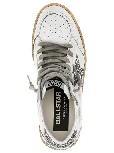 Golden Goose Low Top Leather Sneakers With Glitter Detail