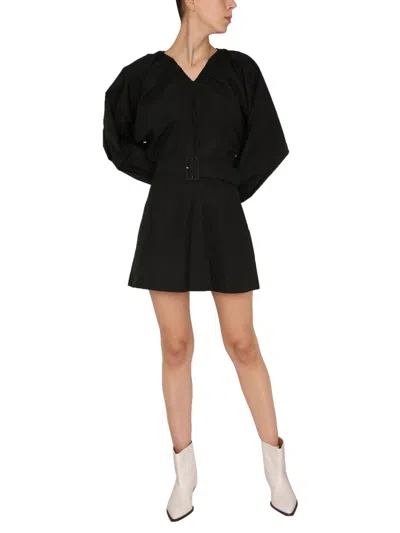 Patou Balloon Sleeves Dress In Black