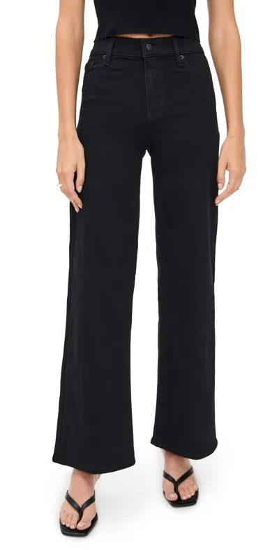 Frame Womens Black Le Slim Palazzo Long Five-pockets Wide-leg High-rise Stretch-denim Blend Jeans