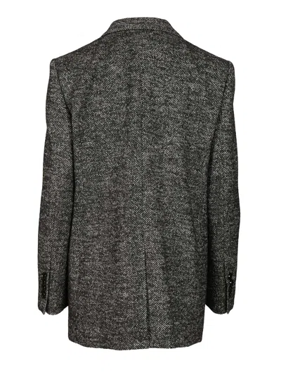 Dolce & Gabbana Blazer Doppio Petto Chevron Misto Lana Jackets Grey In Gray