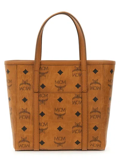 Mcm Structured Brown Tote Bag With Versatile Carry Options In Brown