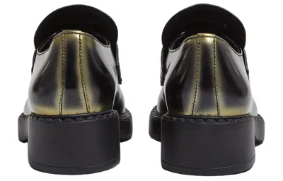 Prada Logo-plaque Leather Loafers In Black