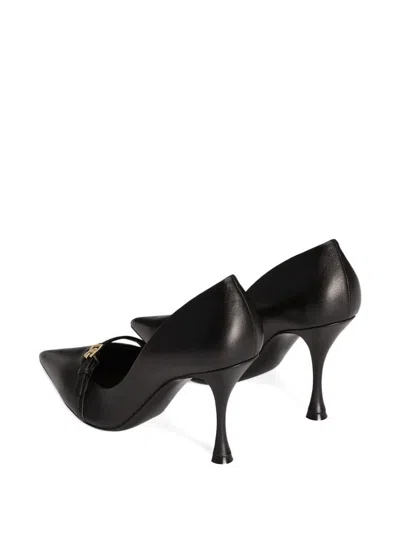 Dolce & Gabbana 90mm Leather Pumps With Pointed Toes In Black