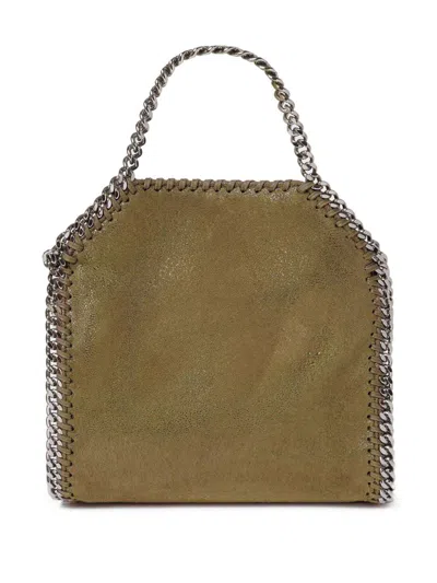 Stella Mccartney Falabella Mini Tote Bag With Chain Trim In Green
