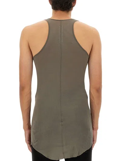 Rick Owens Longline Racerback Scoop Neck Sleeveless T-shirt In Green