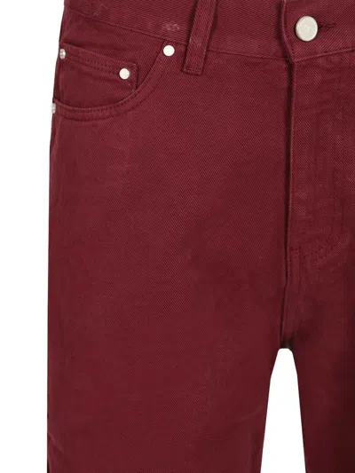 Arte Denim Jeans Trousers Bordeaux In Red