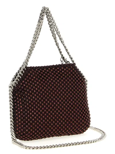 Stella Mccartney Falabella Tiny Bag Crystal Hotfix On Alter Suede Crossbody Bags Bordeaux