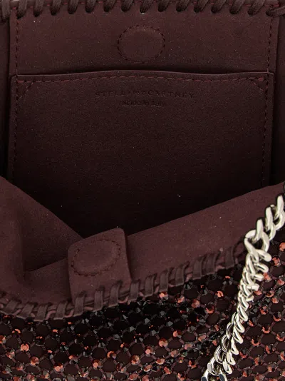 Stella Mccartney Falabella Tiny Bag Crystal Hotfix On Alter Suede Crossbody Bags Bordeaux