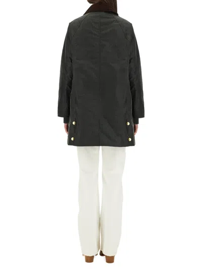 Barbour Waxed Cotton Casual Jacket With Corduroy Collar In Black