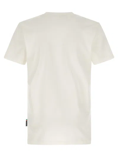Philipp Plein Ribbed Crew Neck T-shirt With Logo Patch And Chest Print In White