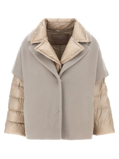Herno Hood Insert Down Jacket In Neutral