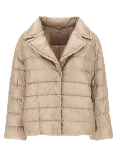 Herno Hood Insert Down Jacket In Neutral