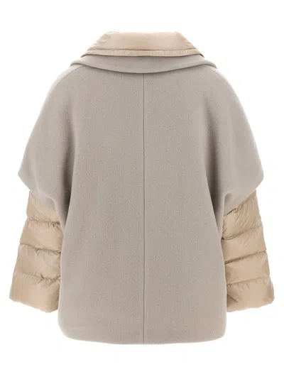 Herno Hood Insert Down Jacket In Neutral