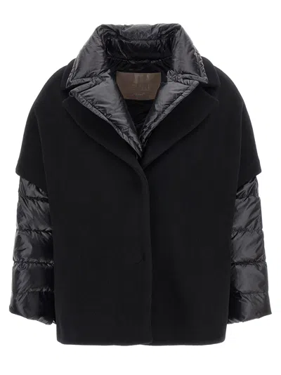 Herno Hood Insert Down Jacket Puffer Jackets Black In Black