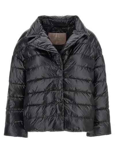 Herno Hood Insert Down Jacket Puffer Jackets Black In Black